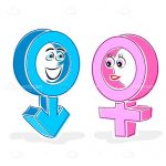 Cartoon Gender Symbols with Faces